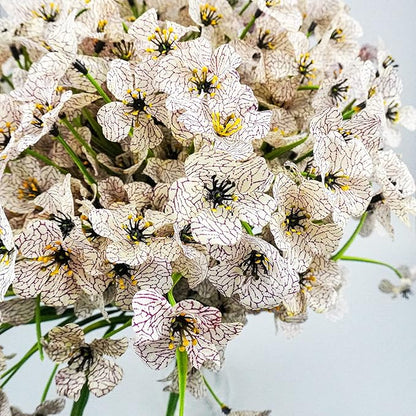 Uieke 16 Bundles Outdoor Artificial Flowers UV Resistant Fake Flowers No Fade Faux Plastic Plants for Garden Porch Window Box Home Outside Hanging Planter Spring Summer Décor (White)