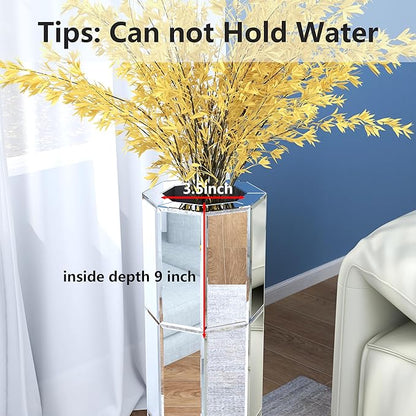 Mirror Floor Vase 28 inch High, Silver Decorative Glass Tall Vases for Decor Living Room Large Big Cylinder Standing Vase for Bedroom Home Corner Indoor Office