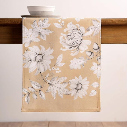 Maison d' Hermine Table Runner 100% Cotton Double Layer Table Runners 108 inches Long for Thanksgiving Christmas Decorations Home Kitchen Dining Party Wedding (Pretty Autumn, 14.5" x 108")
