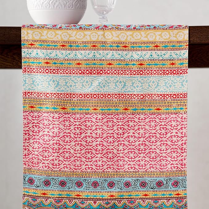 Maison d' Hermine Tablerunners 100% Combed Cotton Premium Table Runner Decorative Table Cover for Home, Kitchen, Dining, Parties & Camping, Lauris, Double Layer - (14.5"x108")