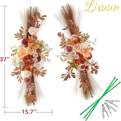 Wedding Arch Flowers, Artificial Flowers for Decoration, Large Flower Swag for Boho Styles Wedding Ceremony Floral Decor - Pack of 2