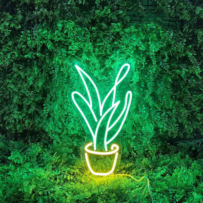 Plant Neon Sign for Wall Decor,Led Signs,Flower Neon Signs for Bedroom Wall with Dimmable Switch for Any Age Children's Room, Bar, Party, Christmas, Wedding Decoration Size:50cm