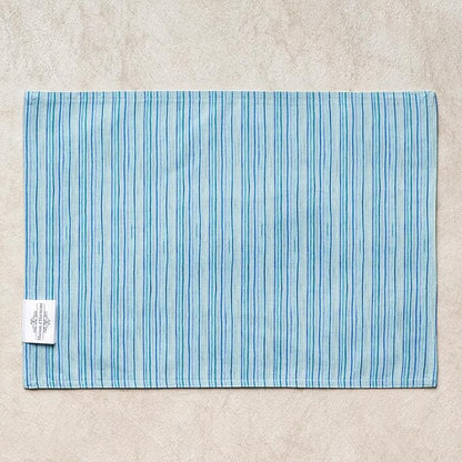 Maison d' Hermine Placemat 100% Combed Cotton Premium Set of 4 Decorative Washable Place Mats Table Cloth Placemat, Dining & Camping - Peacock Utopia - Pastel Turquoise(13"x19")