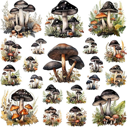 XERE 400 Pcs Mushrooms Flora and Fauna Scrapbook Stickers Set for Scrapbooking and Journaling Notebooks, Junk Journal Supplies, Sketchbook, Bookmark Making, Planner Sticker