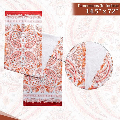 Maison d' Hermine Table Runner 100% Cotton Single Layer Table Runners 72 inches Long for Thanksgiving Christmas Decorations Home Kitchen Dining Party Wedding (Orient, 14.5" x 72")