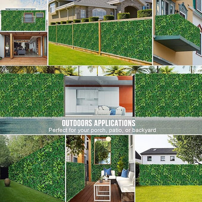 Artificial Boxwood Panels, Grass Wall Panels 20"x20"(6pcs), Privacy Hedge Fence Screen with UV Protection, Fake Greenery Backdrop for Indoor Wedding and Outdoor Garden Backyard