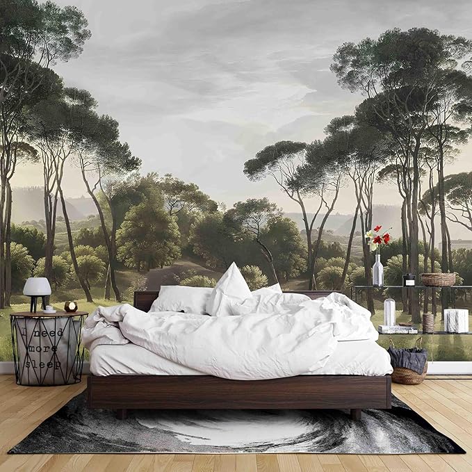 Wall Mural Peel and Stick Vintage Floral Mural- Thick Canvas Waterproof Wallpaper Art for Living Room Bedroom, Large Self-Adhesive Decor (Color-6, 197×120 inch)
