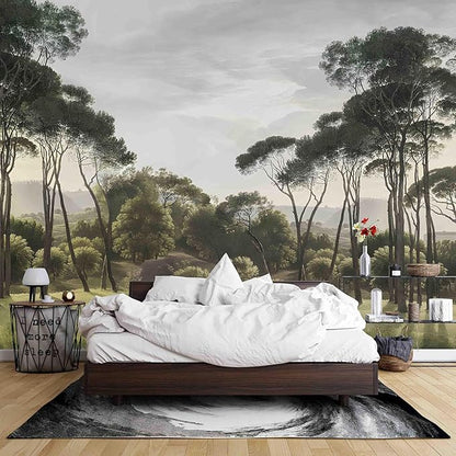 Wall Mural Peel and Stick Vintage Floral Mural- Thick Canvas Waterproof Wallpaper Art for Living Room Bedroom, Large Self-Adhesive Decor (Color-6, 197×120 inch)
