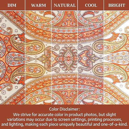 Maison d' Hermine Placemats Set of 4 100% Cotton Washable Cloth Place Mats, Reusable Table Mats for Thanksgiving Christmas Decorations Kitchen Dining Party Wedding (Kashmir Paisley, 13" x 19")