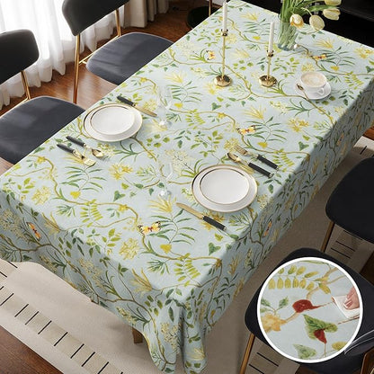 Rectangle Table Cloth,100% Waterproof Tablecloth Oil Proof Spill Proof Vinyl Table Cloth, Wipe Clean Plastic Table Cover for Dining, Camping, Indoor and Outdoor 52" x 70",Leaves