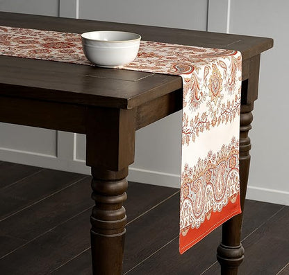Maison d' Hermine Table Runner 100% Cotton Double Layer Table Runners 108 inches Long for Thanksgiving Christmas Decorations Home Kitchen Dining Party Wedding (Cachemire, 14.5" x 108")