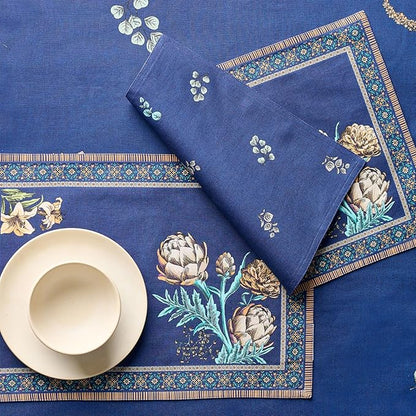 Maison d' Hermine Placemats 100% Combed Cotton Premium Set of 4 Decorative Washable Table Cloth Placemat, Dining, Buffet Parties & Wedding Use Artichoke (13 Inch x 19 Inch)