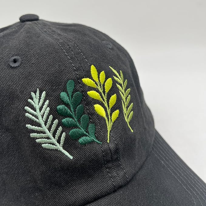Cute Flower Hat, Elegant Floral Embroidered Adjustable Baseball Cap for Men Women, Gifts for Flower Lovers, Black
