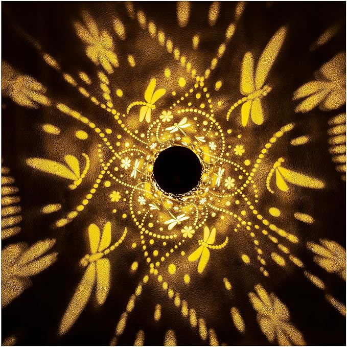 Christmas Gifts for Women Dragonfly Solar Lanterns Outdoor Waterproof Hanging Solar Lights Dragonfly Gifts for Women Men Metal Decorative LED Lanterns for Garden Decor,Yard,Patio,Lawn,Tabletop,Pathway