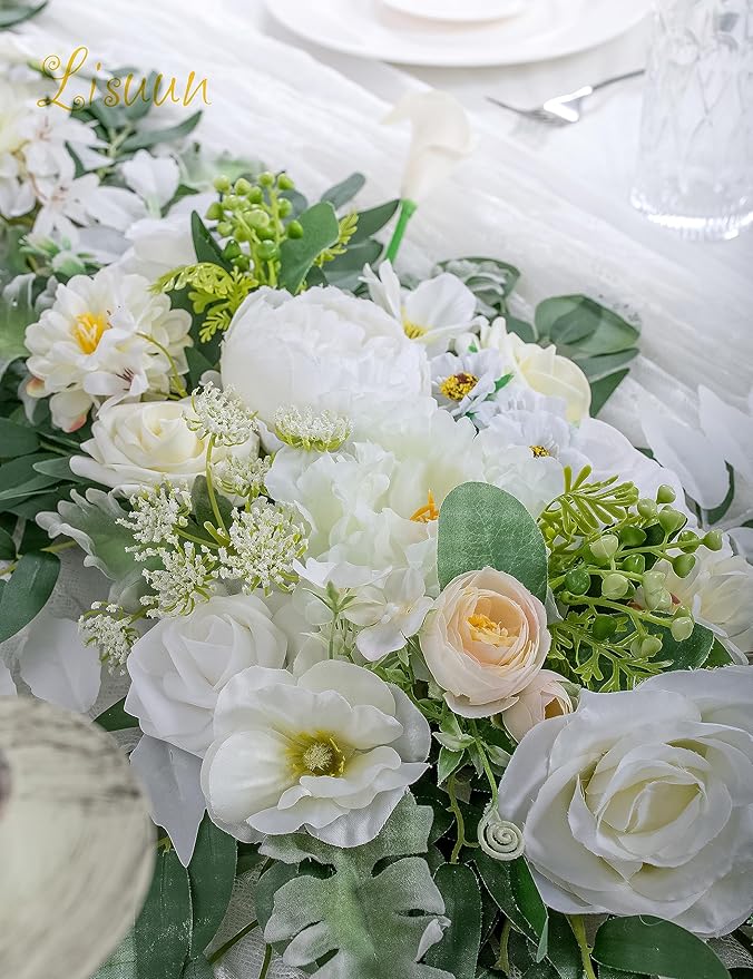 9FT Wedding Arch Flower Garland, Handmade Wedding Table Decorations,Head Table Floral Decor for Noble and Charming Wedding Ceremony