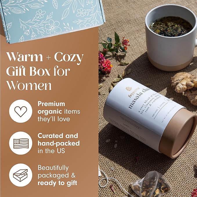 Unboxme Thank You Gift Basket for Women, Warm & Cozy Care Package with Tea, Mug, Socks & Honey, Ready to Gift for Holidays, Clients, Coworkers & Friends