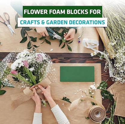 3 PCS Wet Floral Foam Blocks for Fresh Flowers, Each (5.5"L x 3.1"W x 1.7"H) Green Foam for Flower Arrangements, Florist Bricks for Weddings, Birthday Gifts, Crafts and Garden Decorations