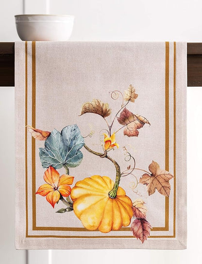 Maison d' Hermine Table Runner 100% Cotton Single Layer Table Runners 72 inches Long for Thanksgiving Christmas Decorations Home Kitchen Dining Party Wedding (Potiron, 14.5" x 72")