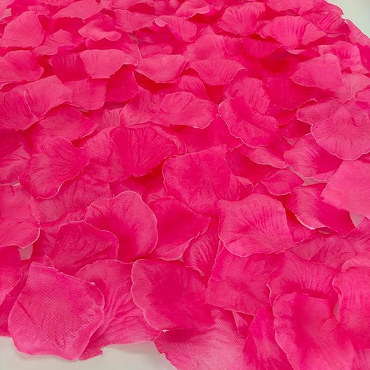 Separated 1000 PCS Artificial Pink Rose Petals for Romantic Night,Faux Hot Pink Flower Petals for Flower Girl Weddings Valentine Day Party Romantic Decoration(Ready-to-use)
