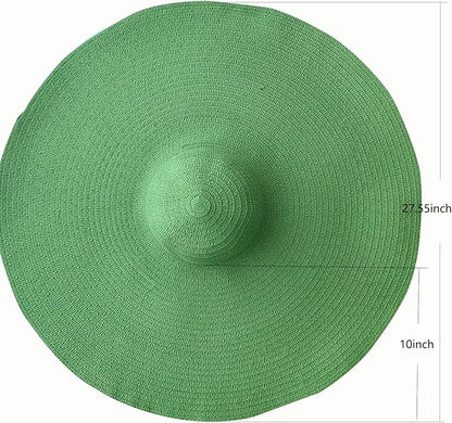 Oversized Beach Straw Hats for Women Extra Large Wide Brim Beach Hat Foldable Roll up Floppy Sun Hat