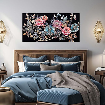 Colorful Flower Wall Decor Living Room Vintage Wall Decor Bedroom Teen Room Prints Decor for Girls Room 24" x 48"