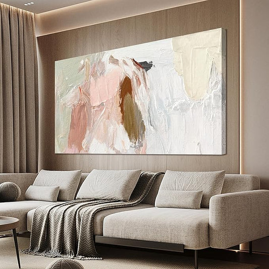 Canvas Wall Art Decor Wall Art Pictures For Living Room Abstract Art Pink and White Wall Art Decor Wall Decoration Abstract Wall Art Prints Art Work For Bedroom Office Kitchen Wall Decor 20" x 40"