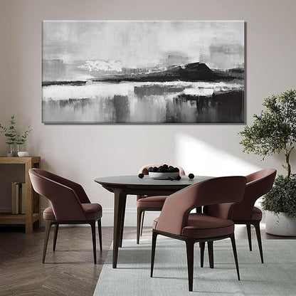 Abstract Wall Art Decor Modern paintings Wall Home Decor Wall Art Canvas Prints Black and White Wall Artwork for Living Room Bedroom Kitchen Office Decor 24"×48"