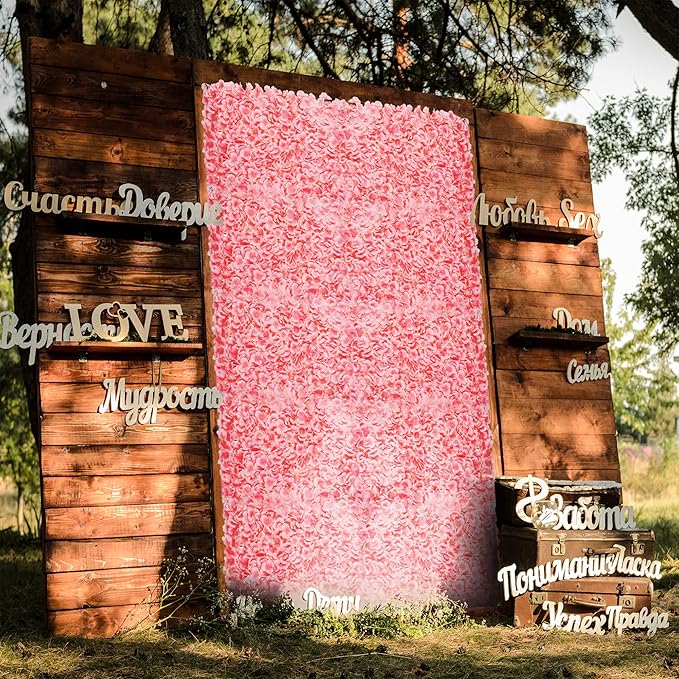 BLOSMON Flower Wall Panel Backdrop Decor Blush Artificial Floral Backdrop for Wedding Party Baby Bridal Shower, 6 Pcs Hanging 3D Fake Hydrangea Wall Decoration, Silk Faux Hydrangea Flower Backdrop