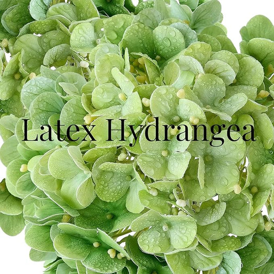 4 Pcs Real Touch Green Hydrangeas Artificial Flowers 20'' Long Stem Faux Hydrangeas for Outdoor Party Wedding Home Decor Kitchen Table Centerpiece