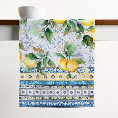 Maison d' Hermine Table Runner 100% Cotton Double Layer Table Runners 72 inches Long Decorative for Home Kitchen Dining Party Baby Shower Wedding Bridal Shower Spring Summer (Citrus, 14.50" x 72")