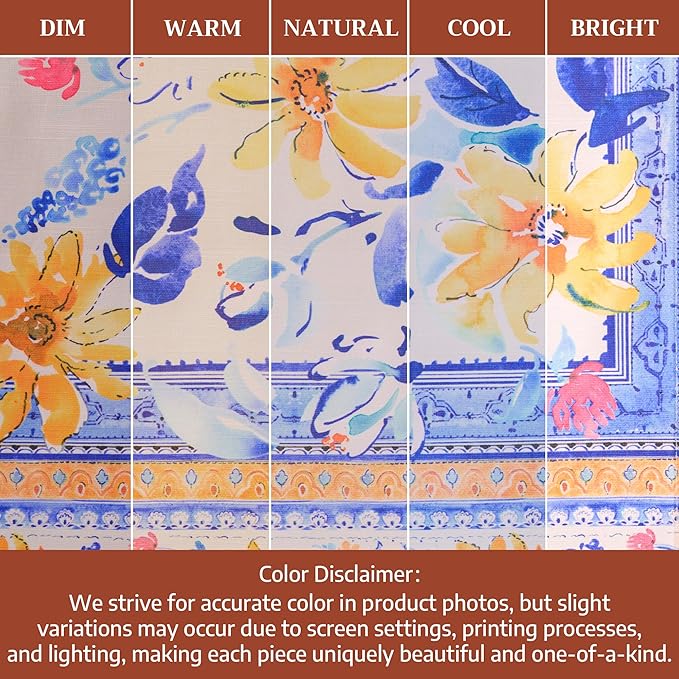 Maison d'Hermine Table Runner 100% Cotton Single Layer Table Runners 72 inches Long Decorative for Home Kitchen Dining Party Baby Shower Wedding Bridal Shower Spring Summer (Girassol, 14.50" x 72")