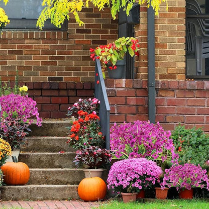 24 Red Lotus Bundles Artificial Flowers for Outdoors/Indoors Fake Flowers Plants for Indoor Outside Garden Porch Window Box Home Wedding Farmhouse