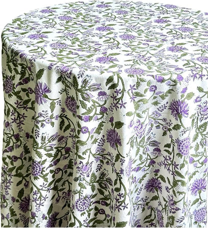 ATOSII Cotton Tablecloth Mahoka 90" Inches Round