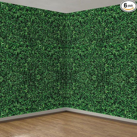 54 x 108 Inches Jumbo Green Leaves Photography Leaf Backdrop 3D Waterproof Tree Leaves Background Photo Booth Prop Green Leaf Tablecloths for Baby Shower Birthday Party Decoration (6 Pieces)