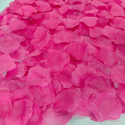 Separated 1000 PCS Artificial Magenta Rose Petals for Romantic Night,Faux Fuchsia Flower Petals for Flower Girl Weddings Party Romantic Decoration(Ready-to-use)