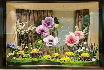 Giant Artificial Flowers 5Pack Fake Flowers for Decoration, Fabric Poppy Flower for Wedding Birthday Easter Party Mother's Day Banquet Photography Props Garden Shop Window Display Decor(Colorful)