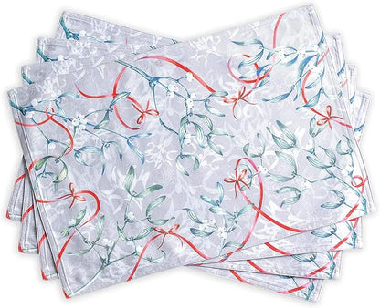 Maison d' Hermine Placemats Set of 4 100% Cotton Washable Cloth Place Mats, Reusable Table Mats for Thanksgiving Christmas Decorations Kitchen Dining Party Wedding Restaurant (Enora, 13" x 19")