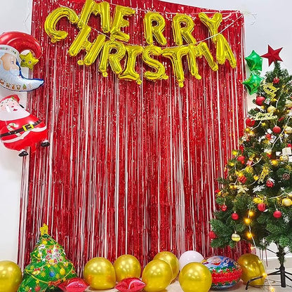 Foil Fringe Curtain 4th of July Decorations - Red Blue Metallic Tinsel Photo Booth Backdrop Party Steamers Curtains for Birthdays Christmas New Years Valentines Bachelorette Parties