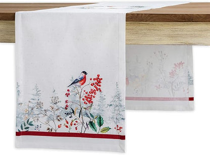 Maison d' Hermine Table Runner 100% Cotton Single Layer Table Runners 36 inches Long for Thanksgiving Christmas Decorations Home Kitchen Dining Party Wedding (Morzine, 14.5" x 36")