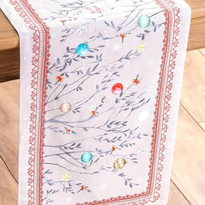 Maison d' Hermine Table Runner 100% Cotton Single Layer Table Runners 90 inches Long for Thanksgiving Christmas Decorations Home Kitchen Dining Party Wedding (Fairy Christmas, 14.5" x 90")