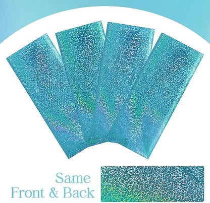 3pcs Blue Holographic Laser Tablecloths 40" x 108" Plastic Table Cloths for Parties Shimmer Shiny Party Decoration for Winter Ocean Princess Birthday Party Wedding Baby Shower Christmas Decor