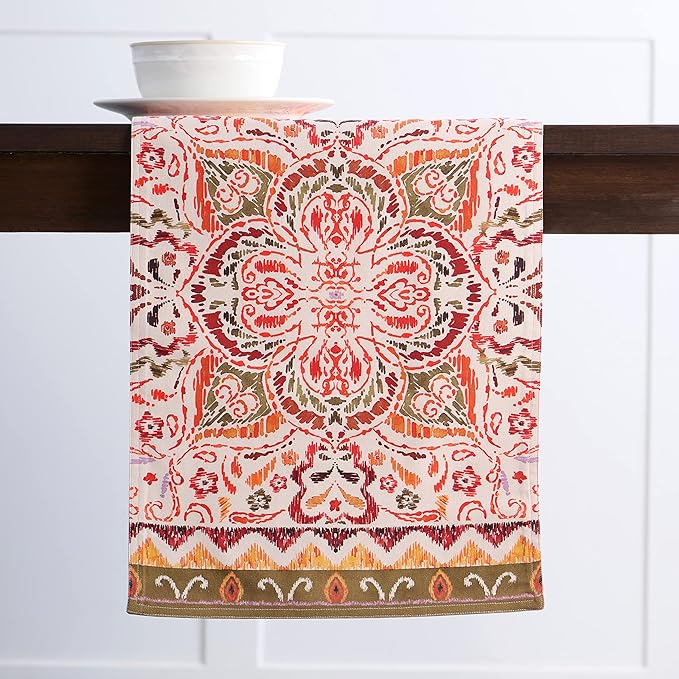 Maison d' Hermine Table Runner 100% Cotton Double Layer Table Runners 72 inches Long for Thanksgiving Christmas Decorations Home Kitchen Dining Party Wedding (Damask, 14.5" x 72")
