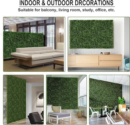 24 Pieces 24"x 16" Artificial Boxwood Panel, Grass Wall Panel, Boxwood Hedge Wall Panels UV Protected Suitable for Artificial Green Wall Decor, Fence Garden Wedding Backyard Decor