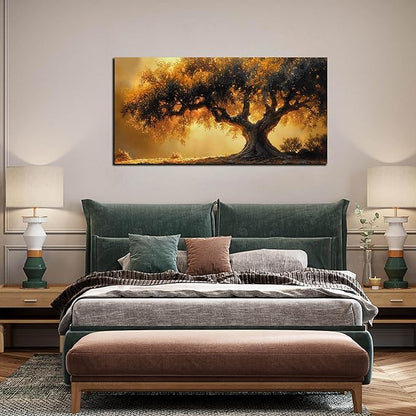 Tree Art Wall Decor for Living Room - Natural Landscape Canvas Wall Art for Office - Tree Art Work for Bedroom Walls Size 29" x 59"