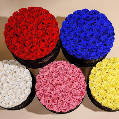 47 Flowers in a Luxury Suede Box, Birthday Gifts for Women, Preserved Flowers, Mothers Day Roses Gift for Mom, Lilac