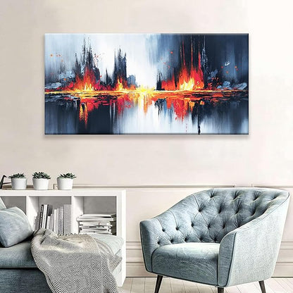Black Abstract Wall Art Bedroom Wall Art For Living Room Canvas Wall Art Decor Red Gold Abstract Wall Decor Painting Prints For Kitchen Office Home Decoration 24" X 48" Ready To Hang
