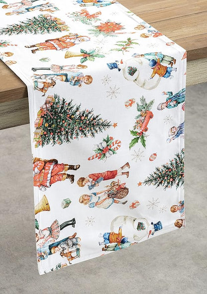 Maison d' Hermine Table Runner 100% Cotton Double Layer Table Runners 108 inches Long for Thanksgiving Christmas Decorations Home Kitchen Dining Party Wedding (Chromo, 14.5" x 108")
