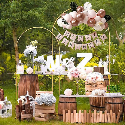 6FT Arch Backdrop Stand for Party, Wedding Arch Stand for Ceremony Birthday Party Baby Showers Photo Booth Easy Assembly Supports Flowers Balloons and Decor,Gold Short