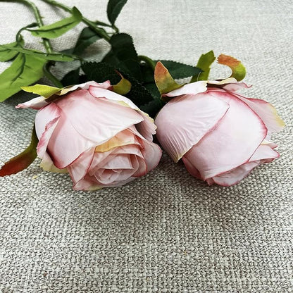 Flojery 10pcs Artificial Rose Flowers Long Stem Fake Silk Roses for DIY Wedding Bouquet Table Centerpiece Home Decor (Light Pink)