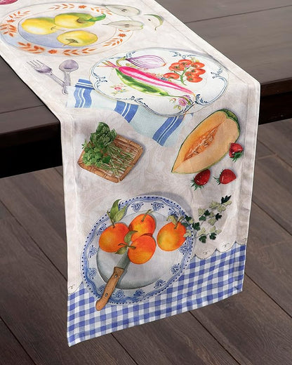 Maison d' Hermine Table runner 100% Cotton Single Layer Table Runners 108 inches long Decorative for Home Kitchen Dining Party Baby Shower Wedding Bridal Shower Spring Summer (Gourmand, 14.50" x 108")